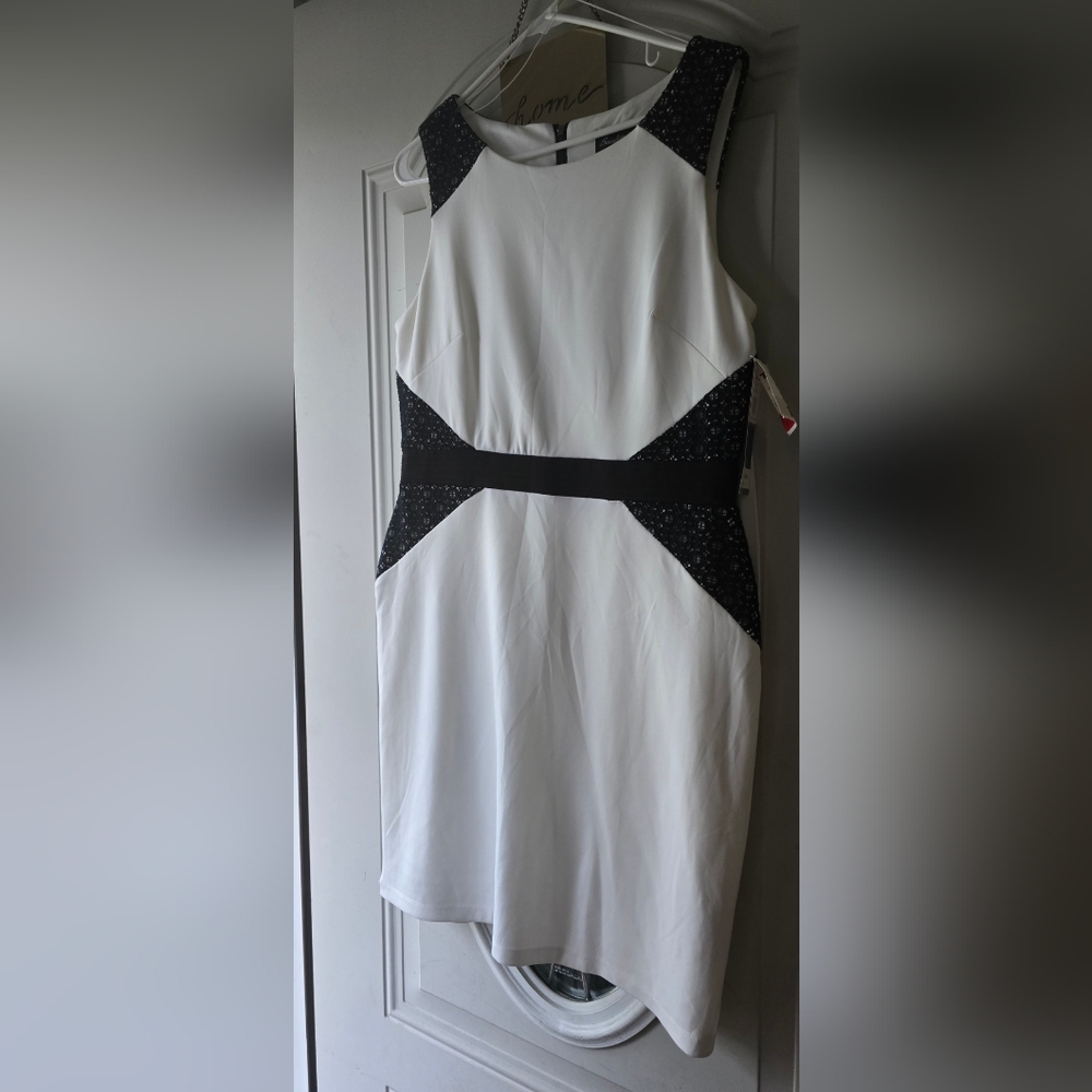 Scarlett Nite White and Cream Sheath Cocktail Dress